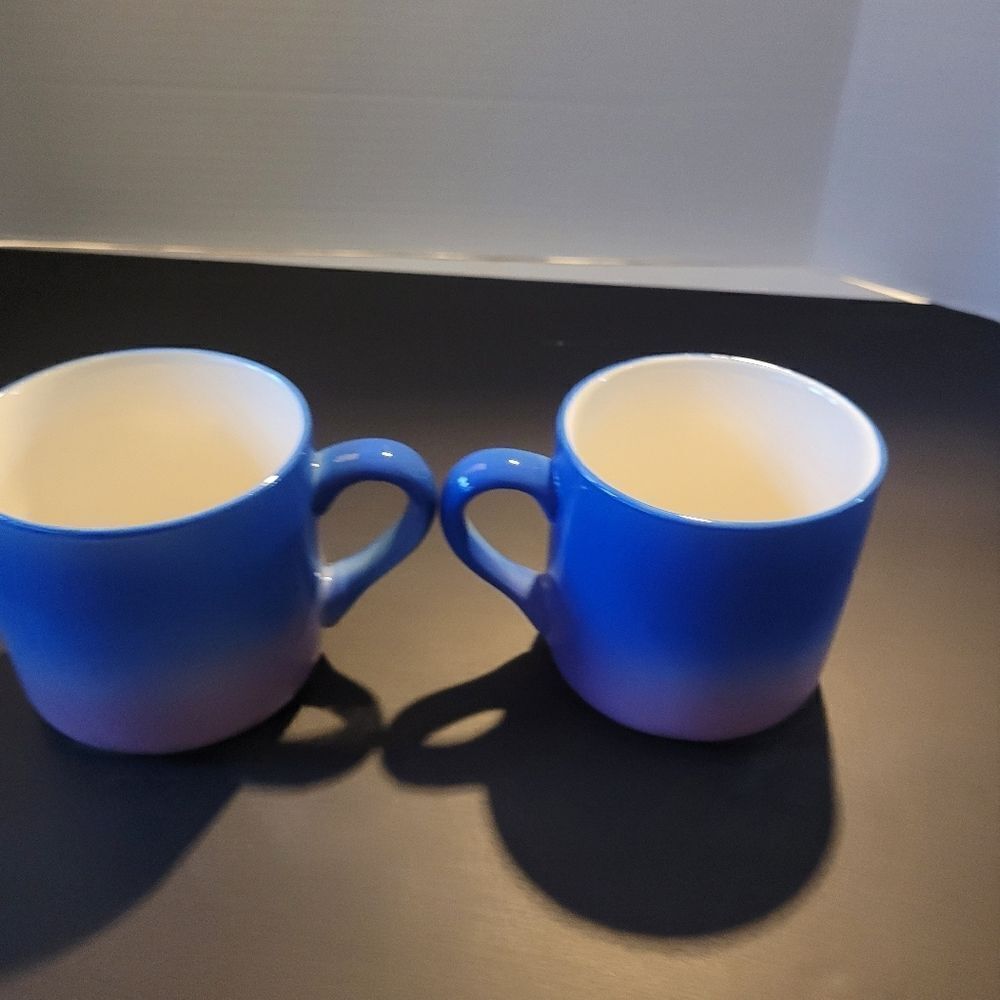 Lots of 2 OMBRE MUGS Blue and purple soup/coffee mug Nwt  Ceramic unused